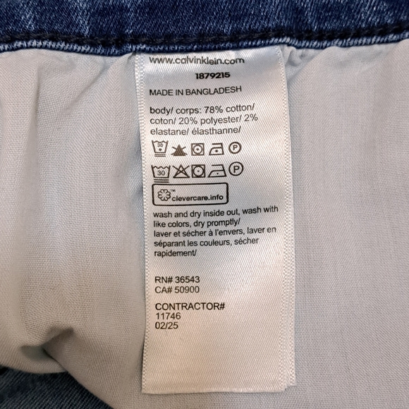 New! Calvin Klein Denim Shorts Women's Size 32 Blue High Rise Stretch Casual - Picture 6 of 10